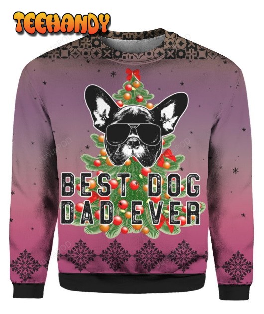 Best Dog Dad Ever 3D Ugly Christmas Sweater, Ugly Sweater