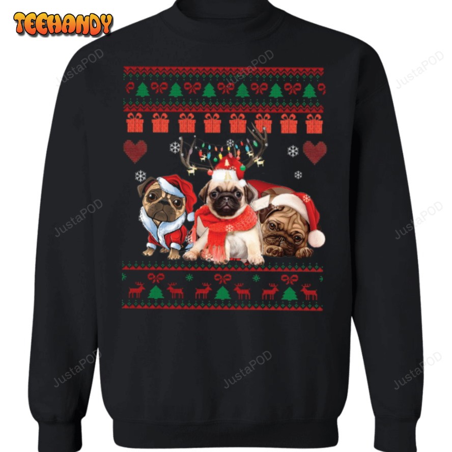 Best Shirt Cute Pug Christmas Gift For Teen Girls Ugly Christmas Sweater