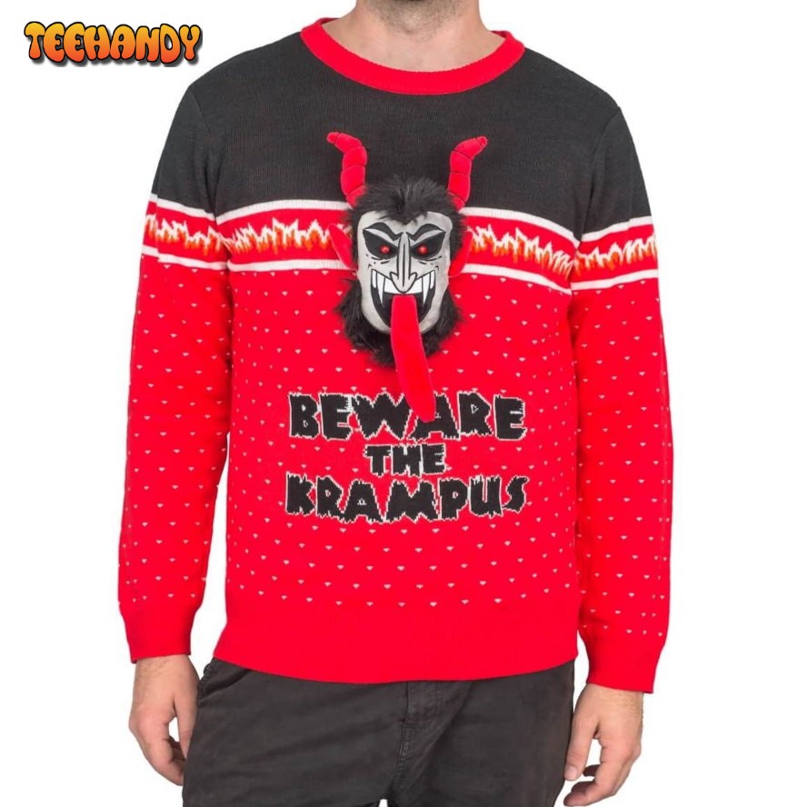 Beware The Krampus For Unisex Ugly Christmas Sweater, Ugly Sweater