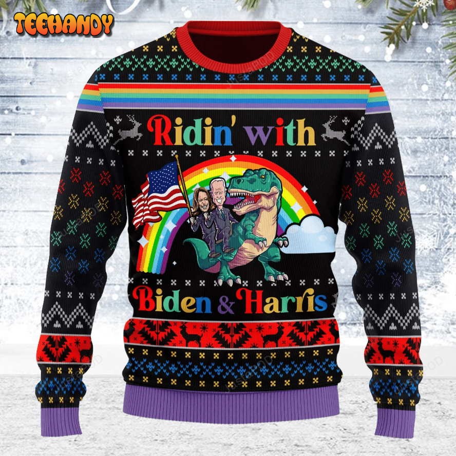 Biden And Harris LGBT Ugly Christmas Sweater, All Over Print Sweatshirt