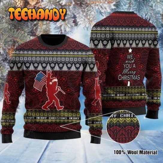 Bigfoot And Mandala Ugly Christmas Sweater, All Over Print Sweatshirt