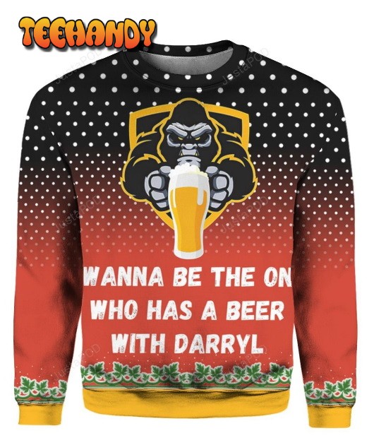 Bigfoot I Wanna Be The One Who Has A Beer With Darryl 3D Ugly Sweater