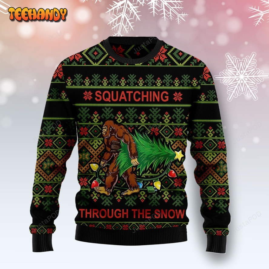 Bigfoot Snow Ugly Christmas Sweater, Ugly Sweater, Christmas Sweaters