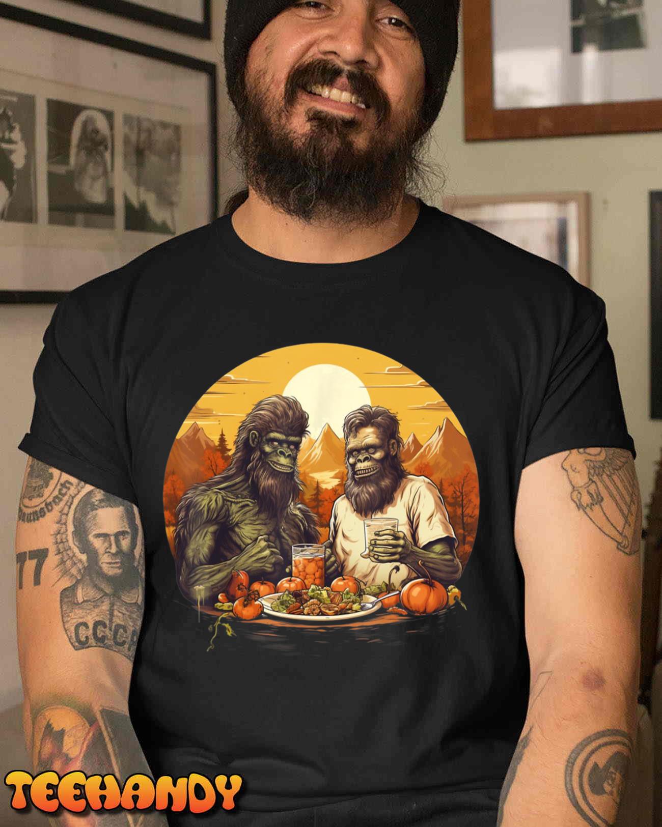 Bigfoot Thanksgiving Sasquatch Funny Bonanza T-Shirt