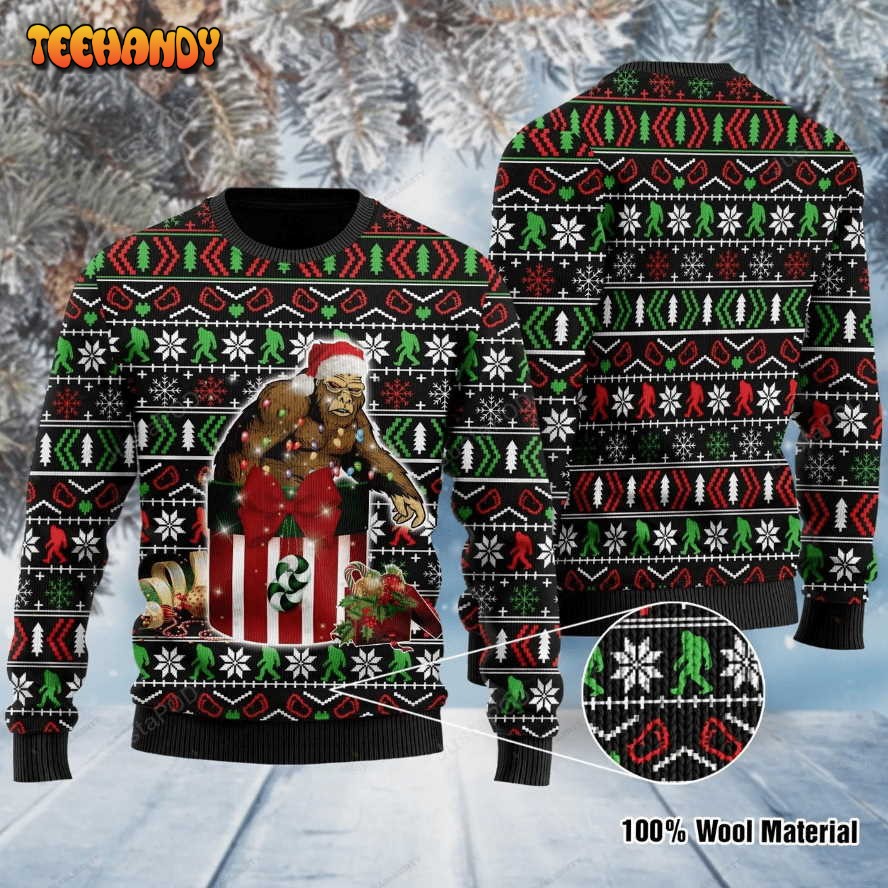 Bigfoot Ugly Christmas Sweater, All Over Print Sweatshirt, Ugly Sweater