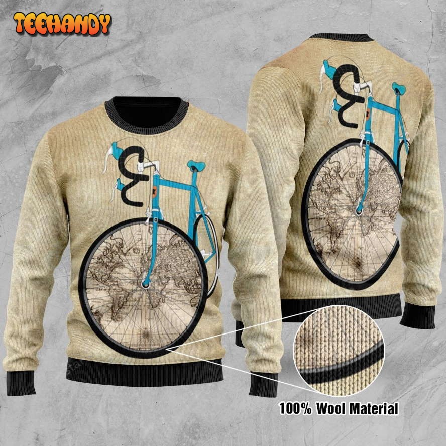 Bike Ugly Christmas Sweater, All Over Print Sweatshirt, Ugly Sweater