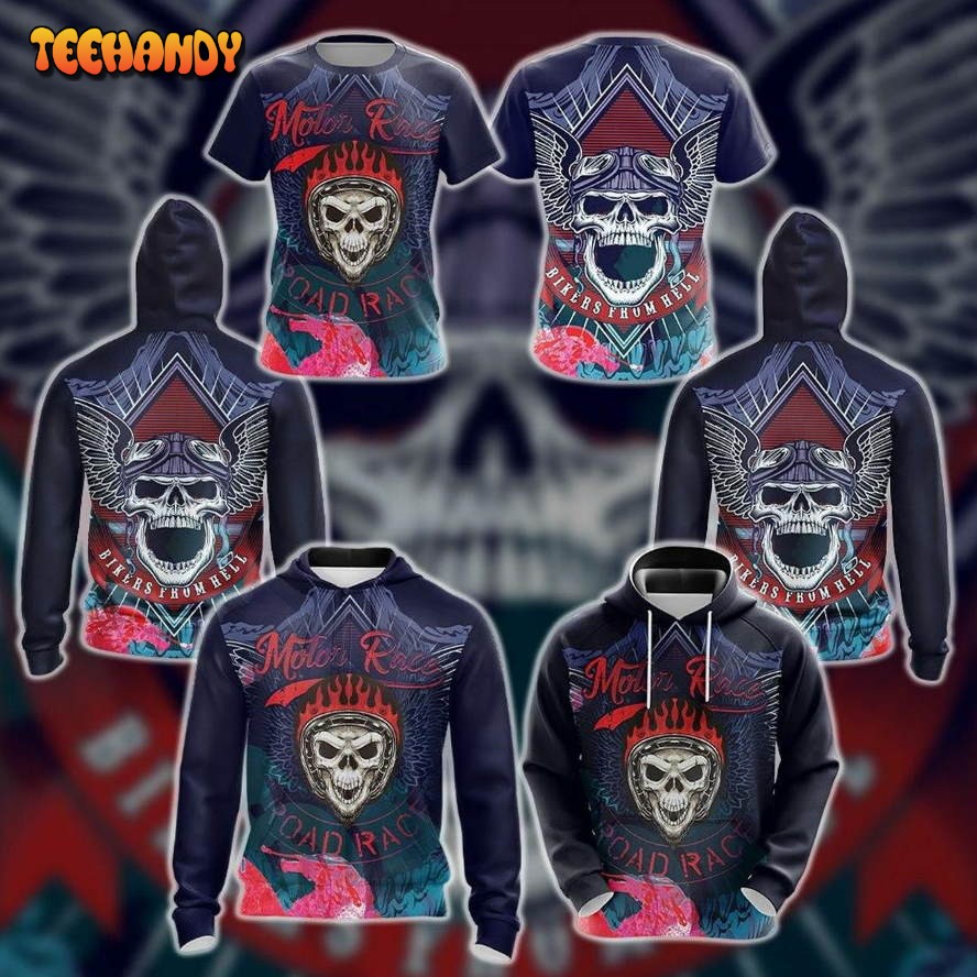 Biker From Hell Unisex 3D Hoodie All Over Print Hoodie