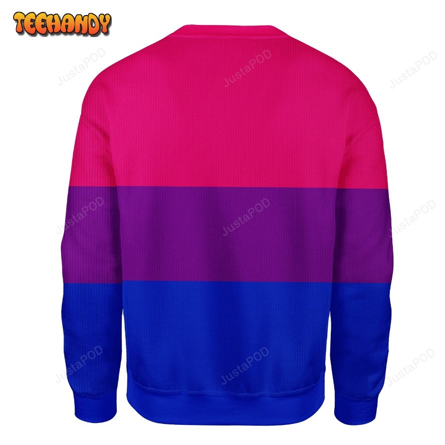 Bisexual Flag Ugly Christmas Sweater, All Over Print Sweatshirt