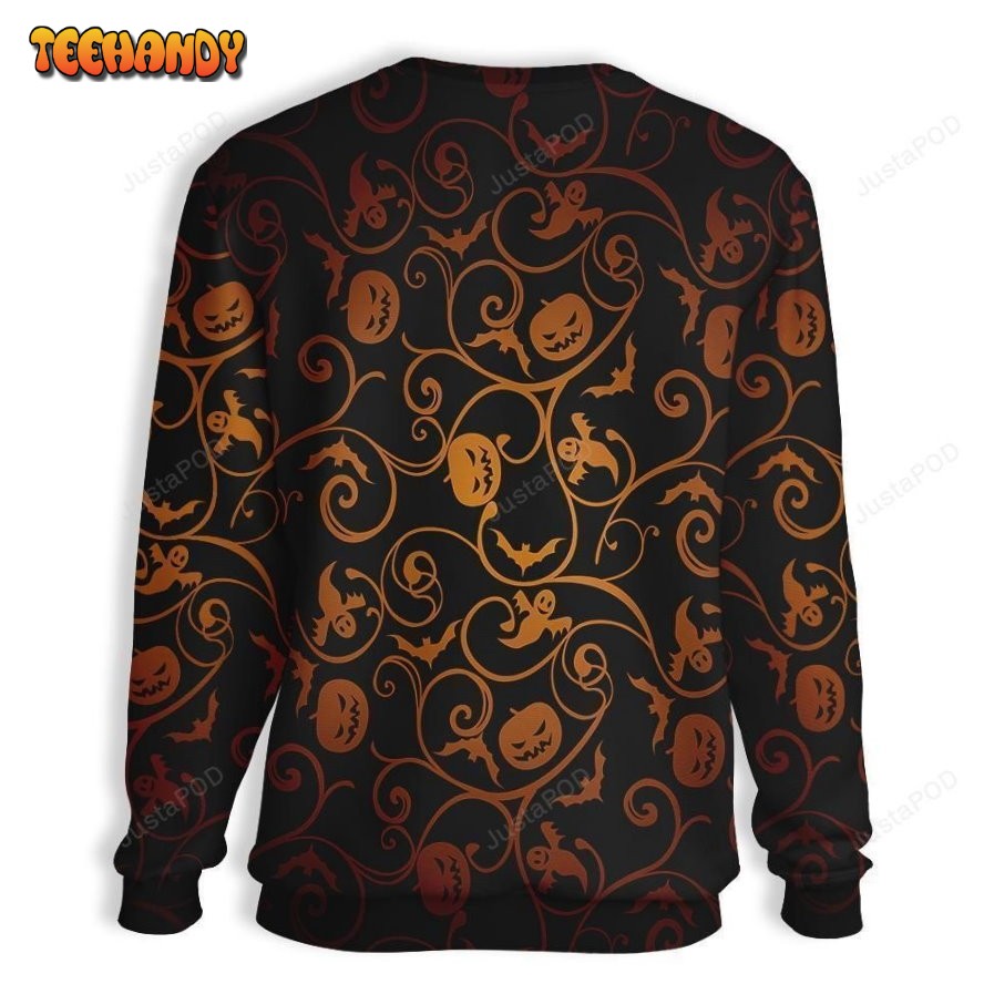 Black Cat Halloween Ugly Christmas Sweater, All Over Print Sweatshirt