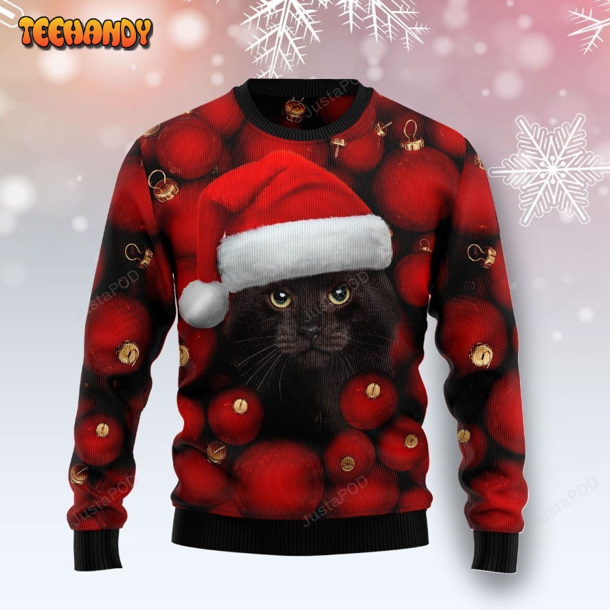 Black Cat Ornament Ugly Christmas Sweater, Ugly Sweater, Christmas Sweaters