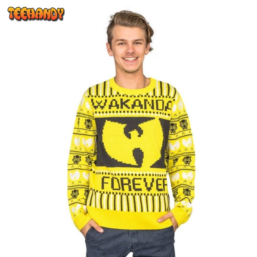 Black Panther Wakanda Forever Ugly Christmas Sweater, Ugly Sweater