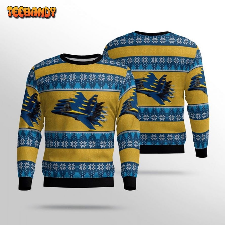 Blue Angels Ugly Christmas Sweater, All Over Print Sweatshirt, Ugly Sweater