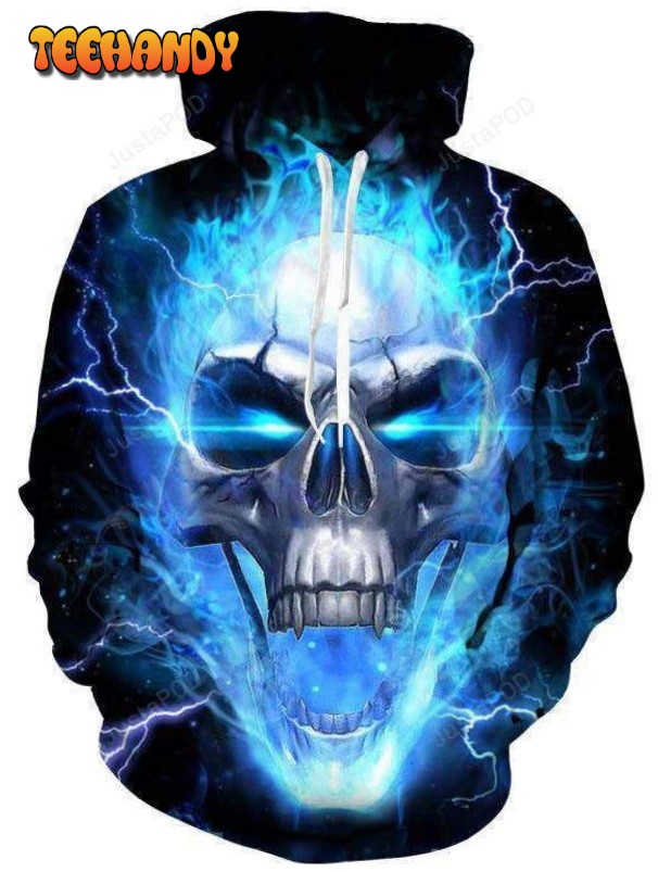 Blue eye Skull Man 3D Hoodie For Men Women All Over 3D Printed Hoodie