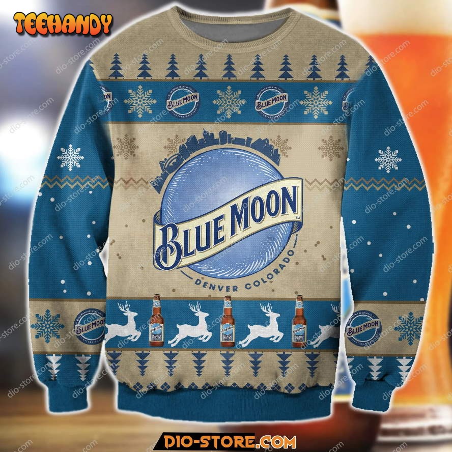 Blue moon knitting pattern 3d print ugly christmas sweater, Ugly Sweater