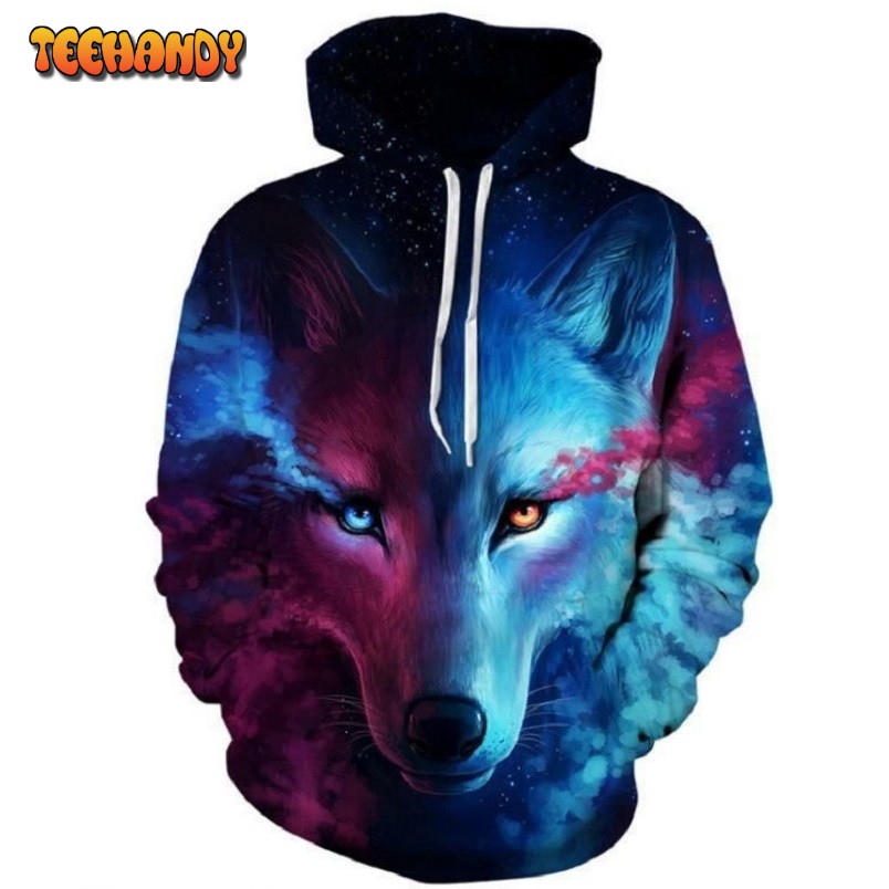 Blue wolf 3D Hoodie For Men Women All Over 3D Printed Hoodie