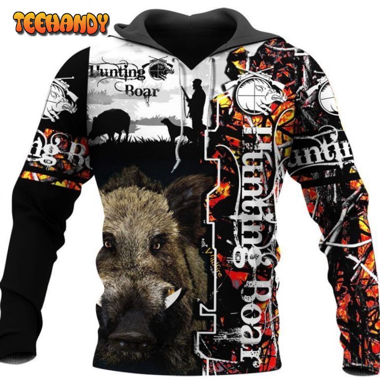 Boar Hunter Hunting Boar 3D Hoodie All Over Printed Hoodie