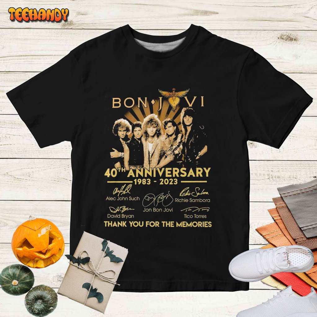 Bon Jovi 40th Anniversary 1983-2023 Signature T-Shirt