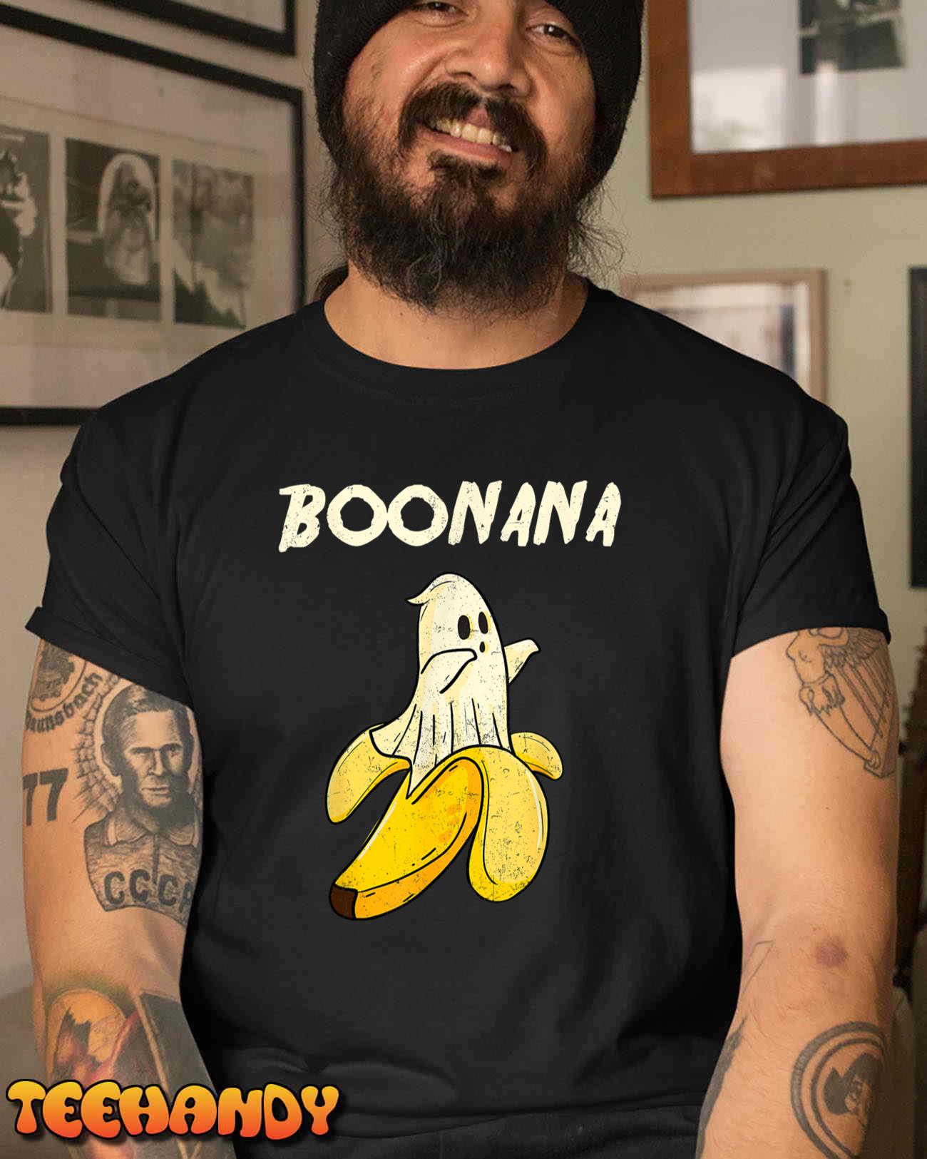 Boonana Funny Cute Banana Ghost Halloween Banana Lover Gifts T-Shirt