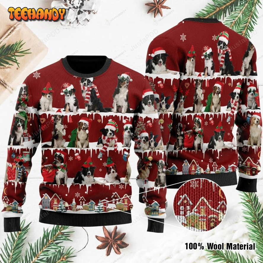 Border Collie Ugly Christmas Sweater, All Over Print Sweatshirt, Ugly Sweater