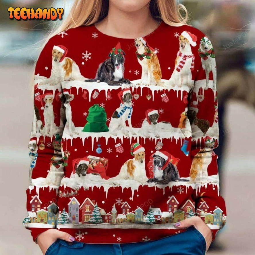 Borzoi Dog Christmas Ugly Sweater, Ugly Sweater, Christmas Sweaters