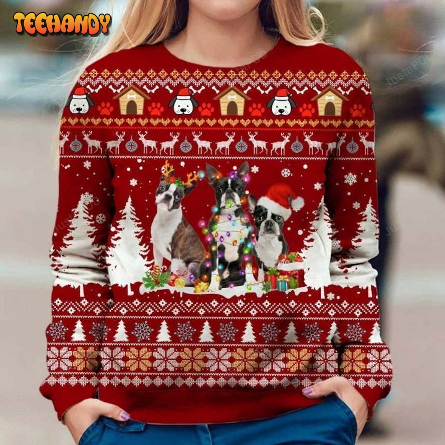 Boston Terrier Ugly Sweater, Ugly Sweater, Christmas Sweaters