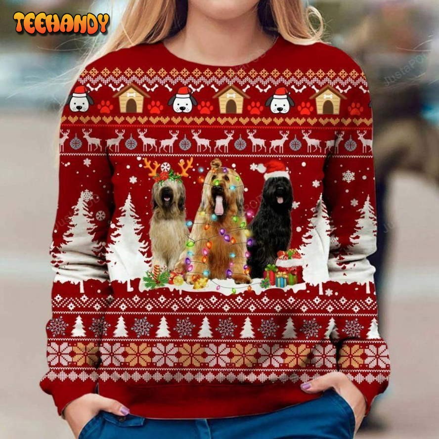 Briard Dog Ugly Christmas Sweater, All Over Print Sweatshirt, Ugly Sweater