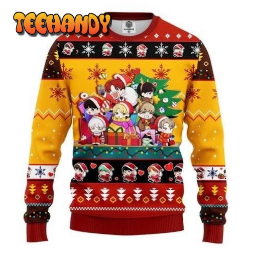 Bts Army Chibi Cute Ugly Christmas Sweater, All Over Print Sweatshirt