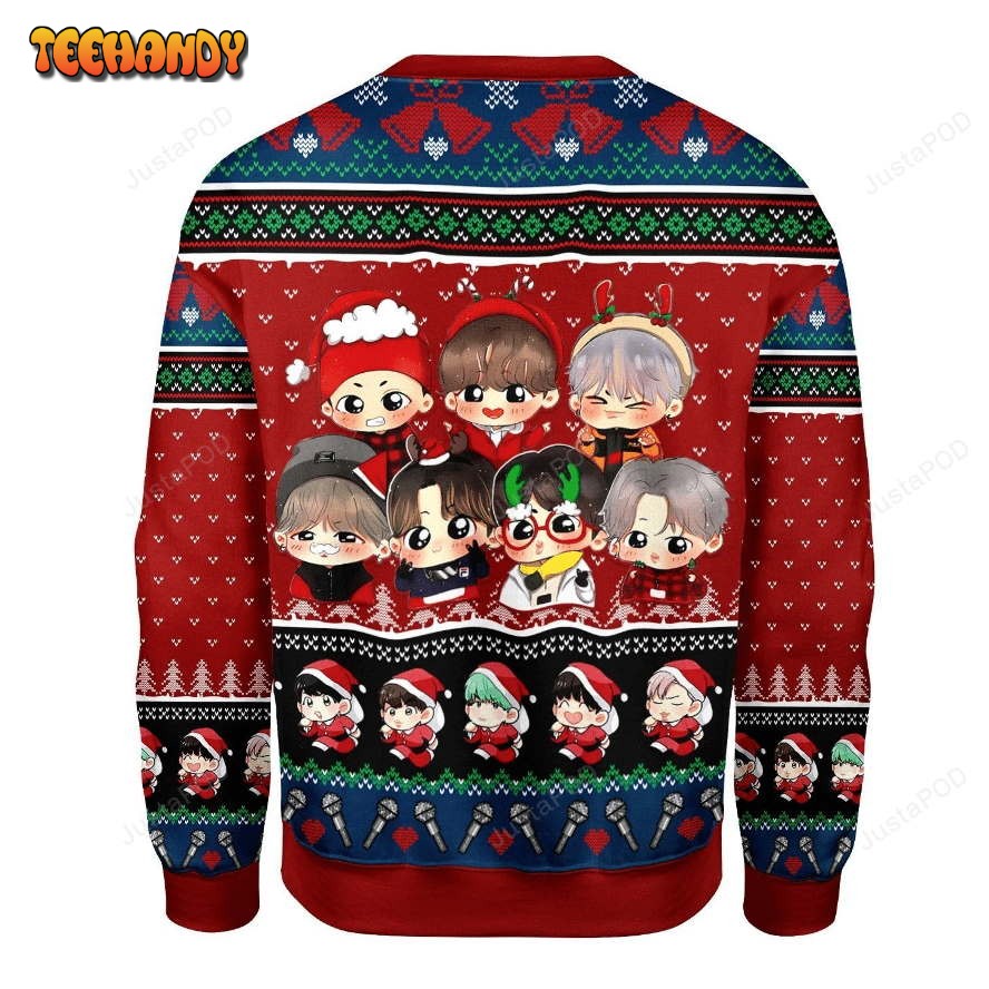 BTS Band Ugly Christmas Sweater, All Over Print Sweatshirt, Ugly Sweater