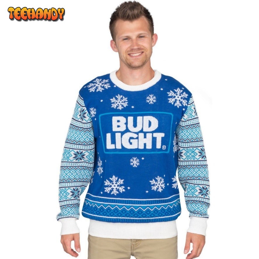 Bud Light Beer Logo Christmas Sweater Ugly Christmas Sweater, Ugly Sweater