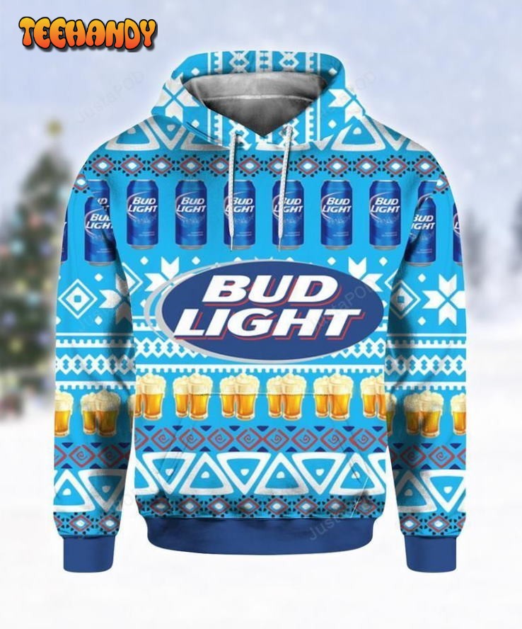 Bud Light Beer Print Ugly 3D All Over Printed Hoodie, Zip- Up Hoodie