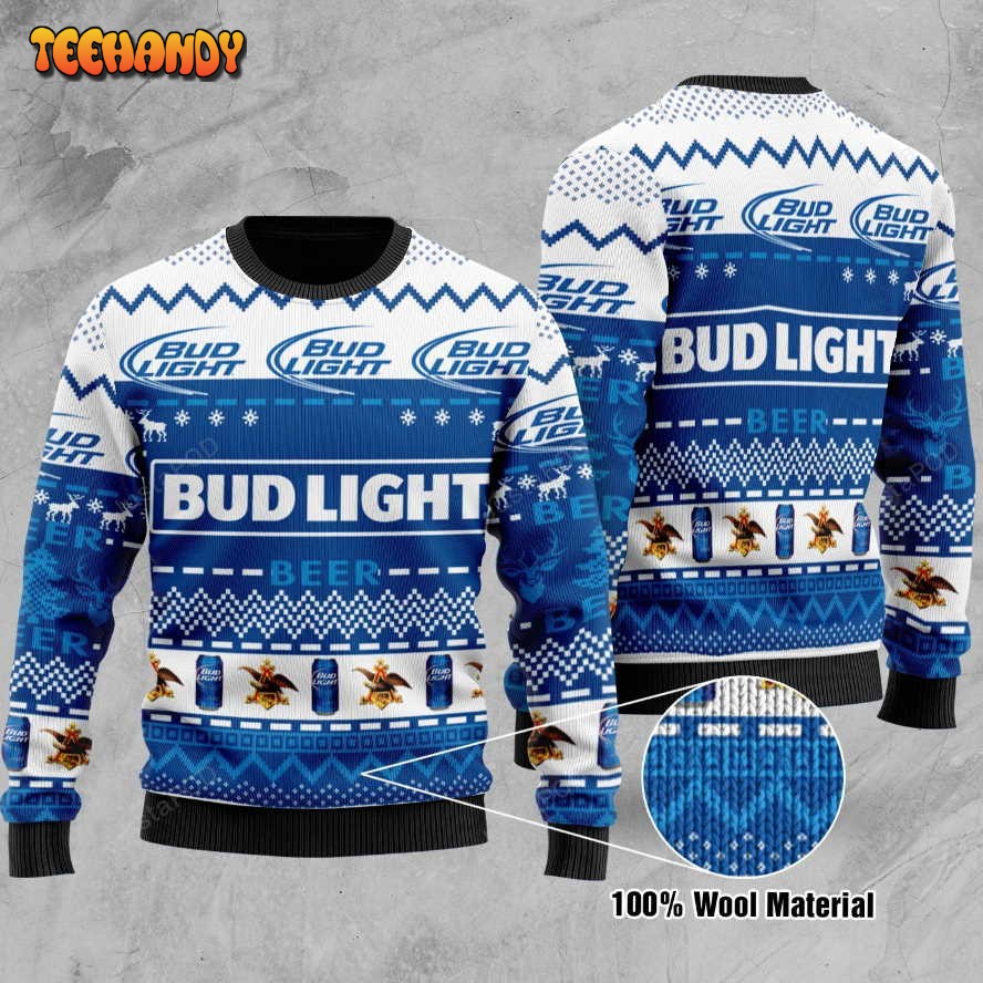 Bud Light Beer Ugly Christmas Sweater, All Over Print Sweatshirt