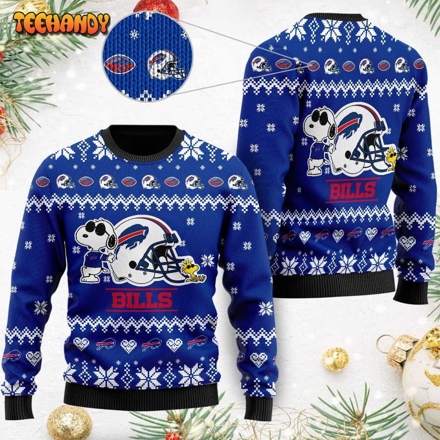 Buffalo Bills Cute The Snoopy Show Football Helmet 3D Ugly Sweater