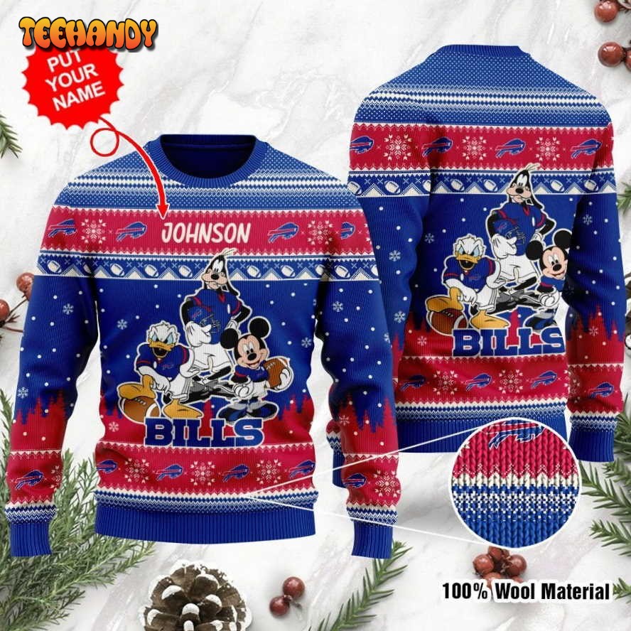 Buffalo Bills Disney Donald Duck Mickey Mouse Goofy Ugly Sweater