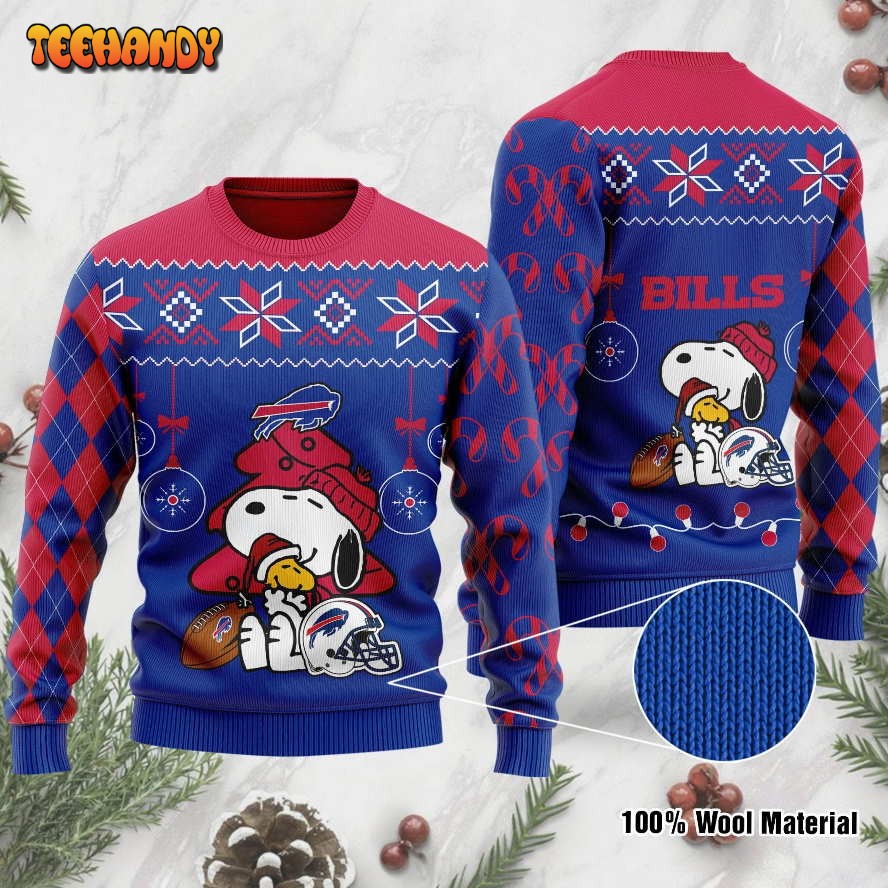 Buffalo Bills Funny Charlie Brown Peanuts Snoopy Ugly Christmas Sweater