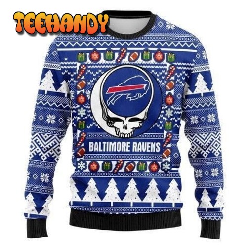 Buffalo Bills Grateful Dead Ugly Christmas Sweater, All Over Print Sweatshirt