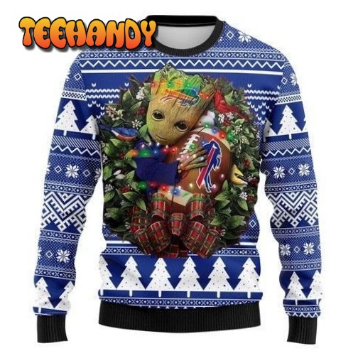 Buffalo Bills Groot Hug Ugly Christmas Sweater, All Over Print Sweatshirt