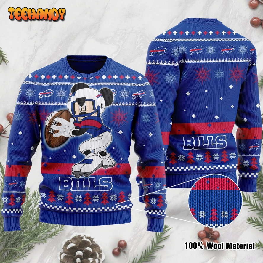 Buffalo Bills Mickey Mouse Funny Ugly Christmas Sweater, Ugly Sweater