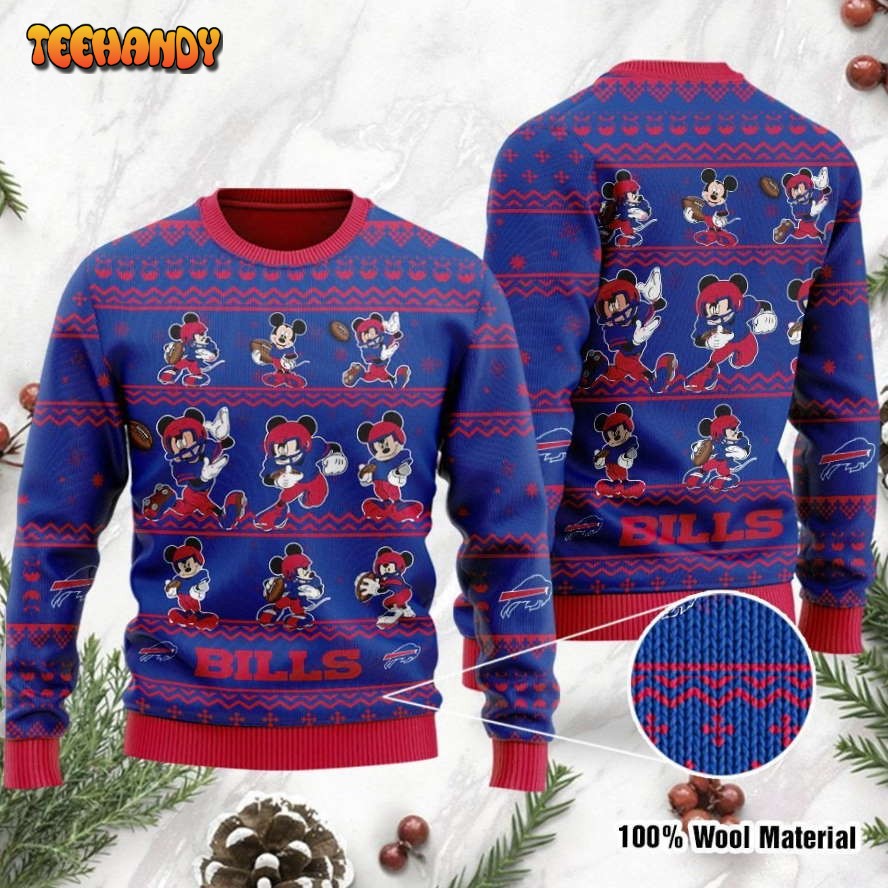 Buffalo Bills Mickey Mouse Holiday Party Ugly Christmas Sweater, Ugly Sweater