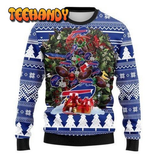 Buffalo Bills Tree For Unisex Ugly Christmas Sweater, All Over Print Sweatshirt