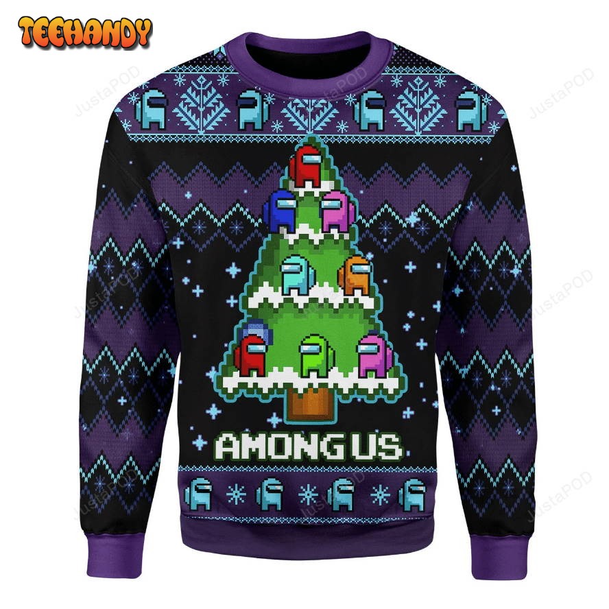 Build Among Us Into A Christmas Tree Ugly Christmas Sweater, Ugly Sweater