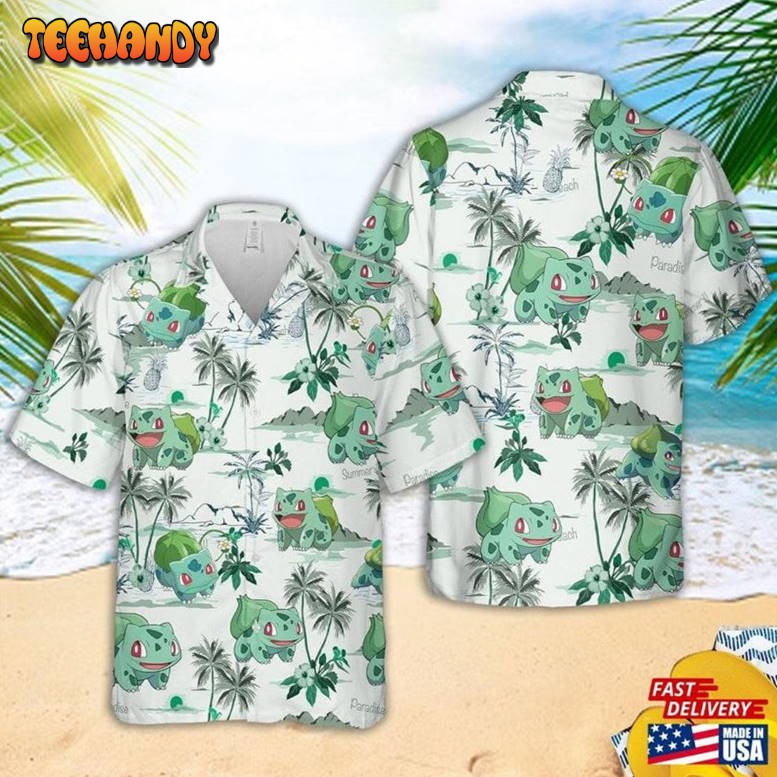 Bulbasaur Tropical Vibes Hawaiian Shirt, Japanese Anime Hawaiian Gift