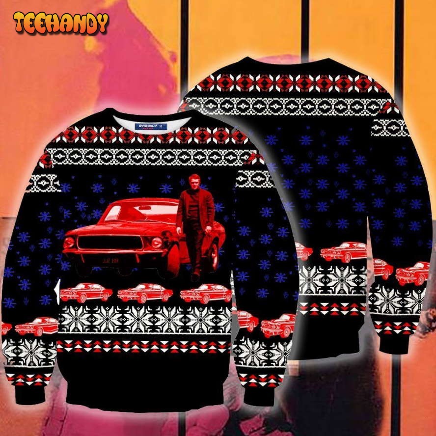 Bullitt 1968 Ugly Christmas Sweater, All Over Print Sweatshirt, Ugly Sweater