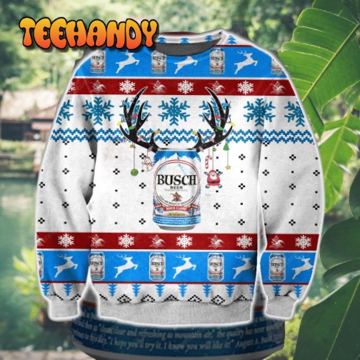 Busch Beer And Deer Ugly Christmas Sweater, All Over Print Sweatshirt