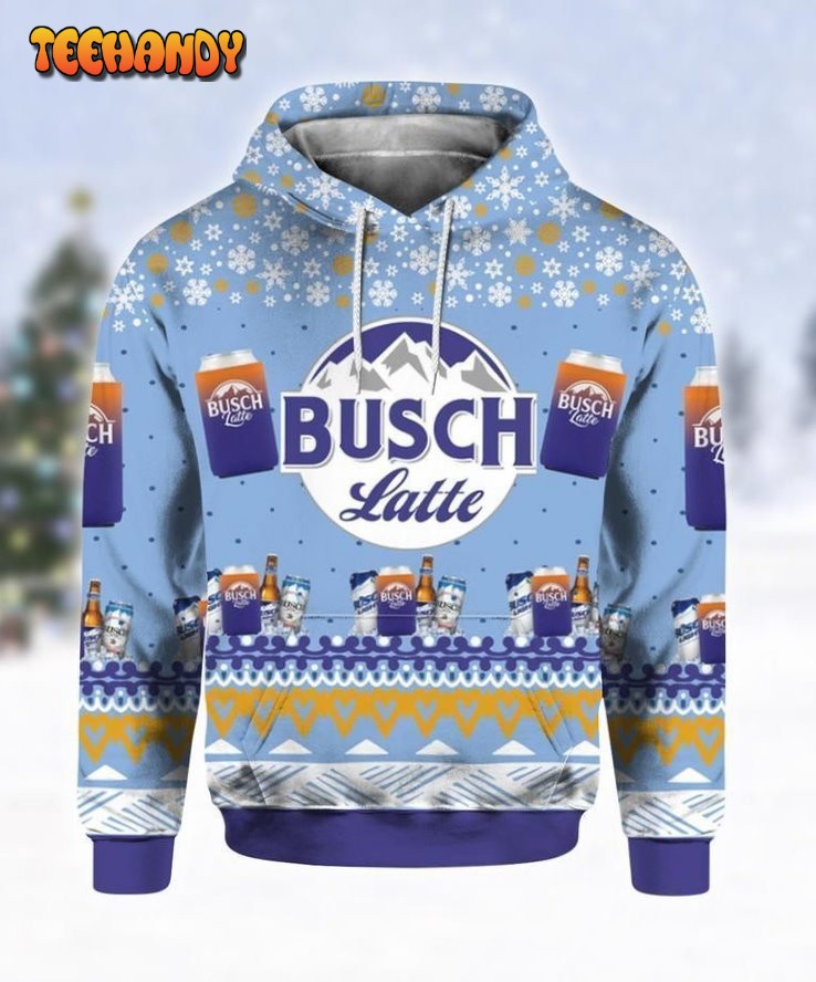 Busch Latte Beer Print Ugly Christmas Hoodie 3D #1896, Ugly Sweater