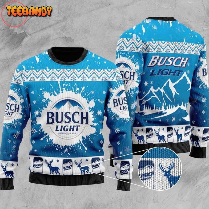 Busch Light Ugly Ugly Christmas Sweater, All Over Print Sweatshirt, Ugly Sweater