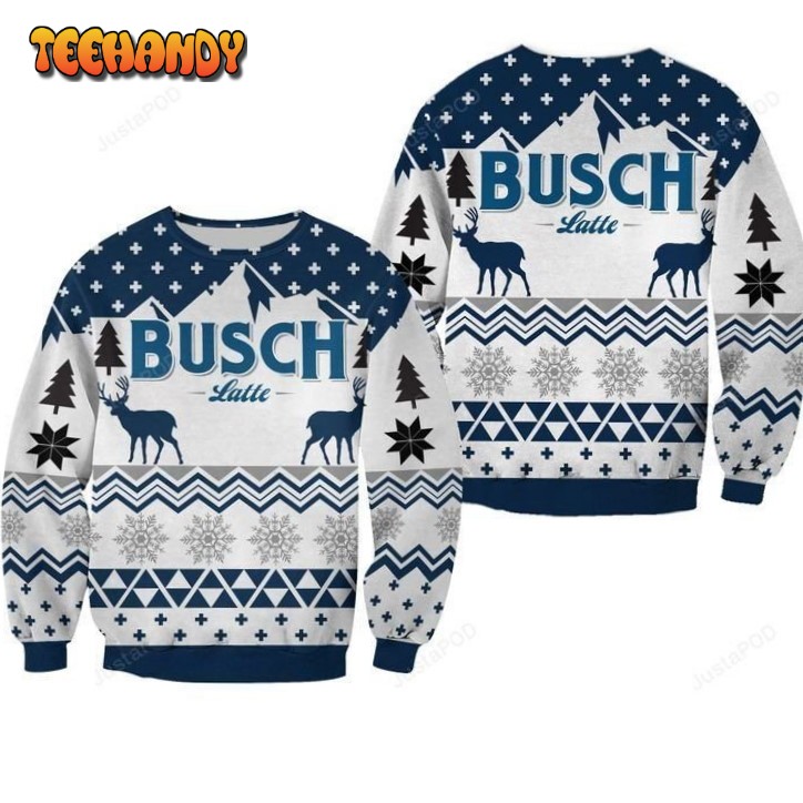 Bush Latte Deer Ugly Christmas Sweater, All Over Print Sweatshirt, Ugly Sweater