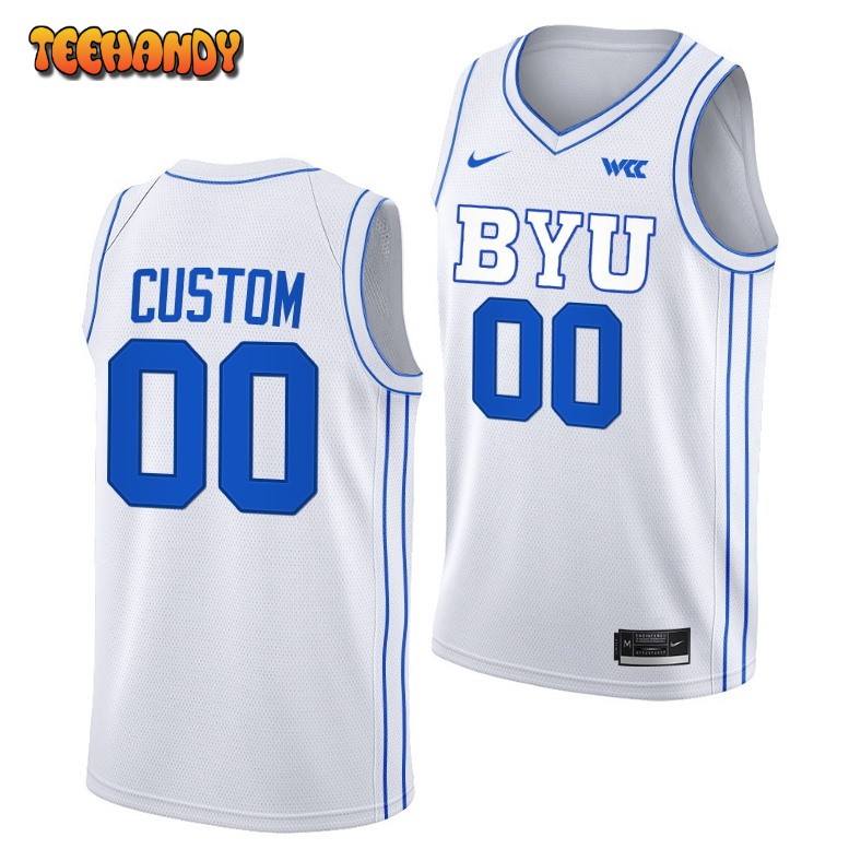 BYU Cougars Custom White Replica College Basketball Jersey