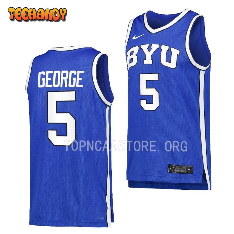 BYU Cougars Gideon George Royal Replica College Basketball Jersey