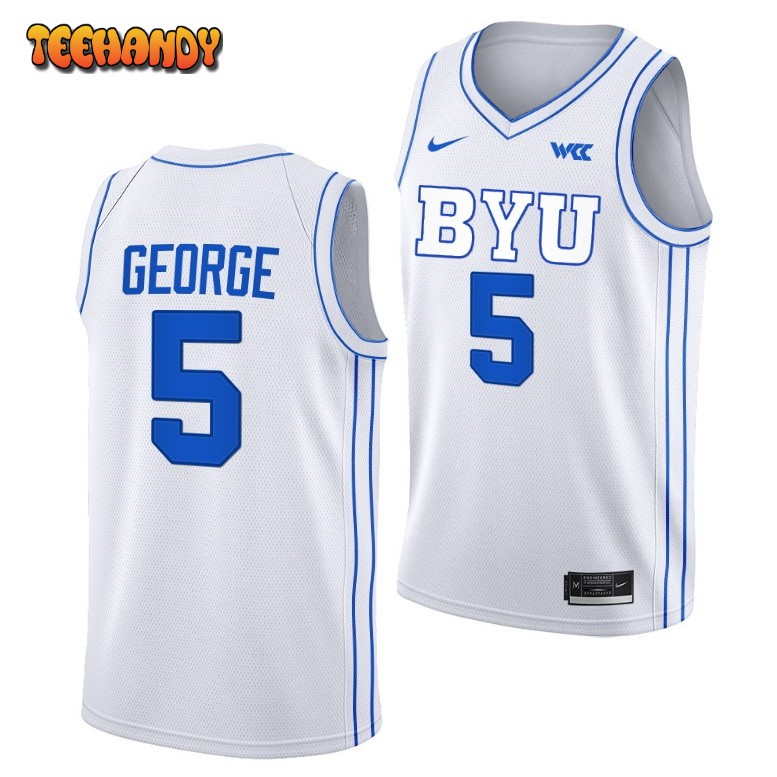 BYU Cougars Gideon George White Replica College Basketball Jersey