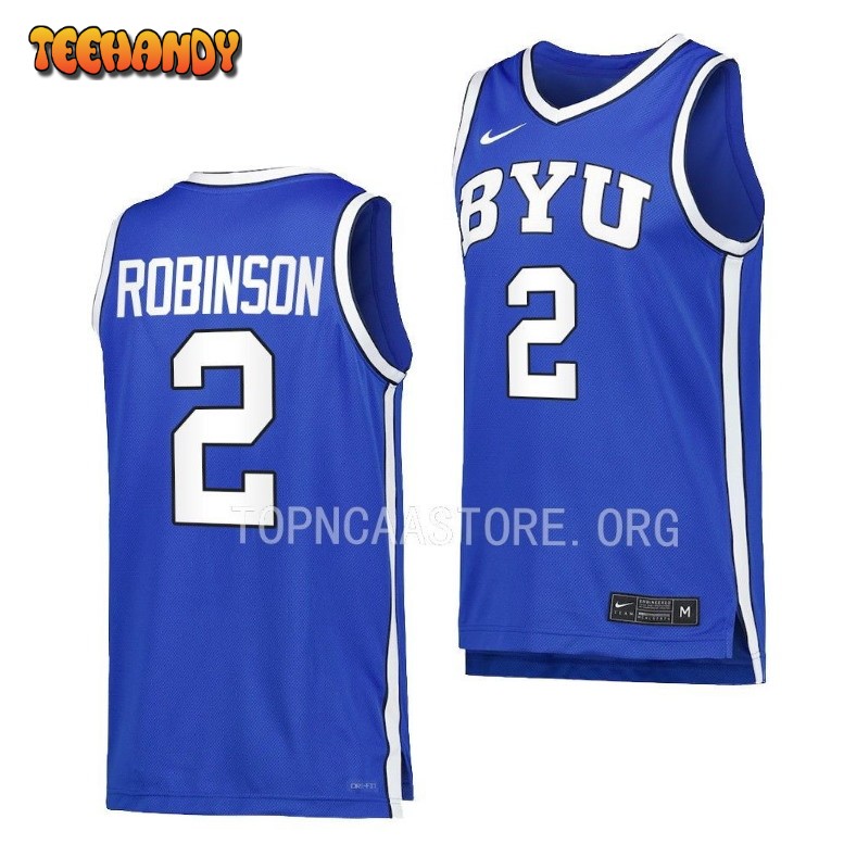 BYU Cougars Jaxson Robinson Royal Replica College Basketball Jersey